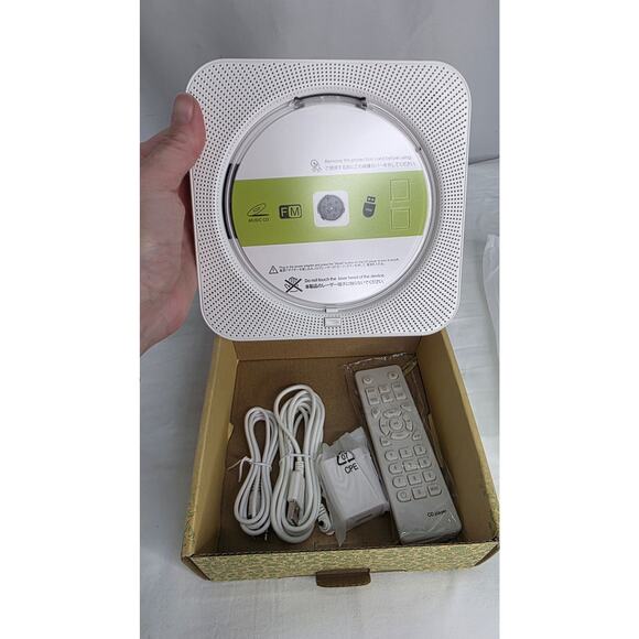 White Desktop Portable Bluetooth CD Player HiFi Sound Speakers Remote Control - Picture 2 of 14